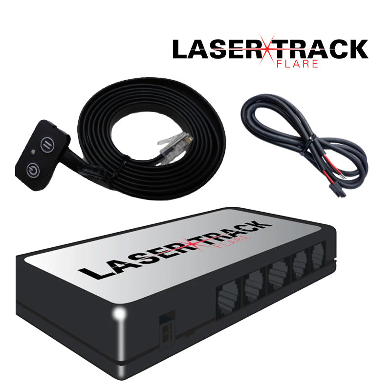 Afbeelding van de LaserTrack Flare Basisunit, een geavanceerd voertuigbeveiligingssysteem.